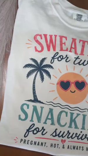 Pregnant, Sweating for Two, Snacking for Survival DTF Apparel